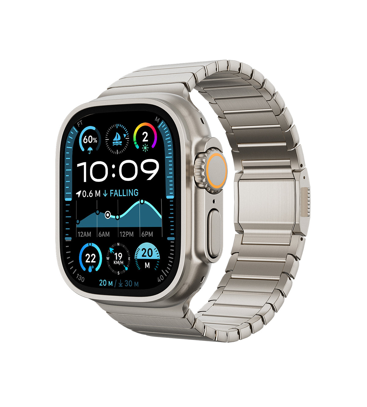 KUXIU Tali Apple Watch Magnetik Titanium Semula Jadi