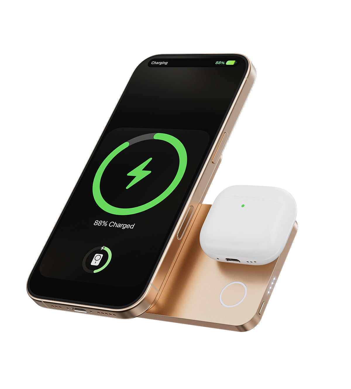KUXIU K1 Power Bank MagSafe 3 in 1 a Ricarica Rapida da 15W - 5000mAh - Titanio desertico