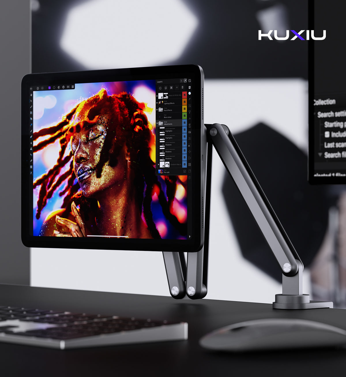 KUXIU X36 Soporte Magnético Flexible y Plegable para iPad - Gris Espacial