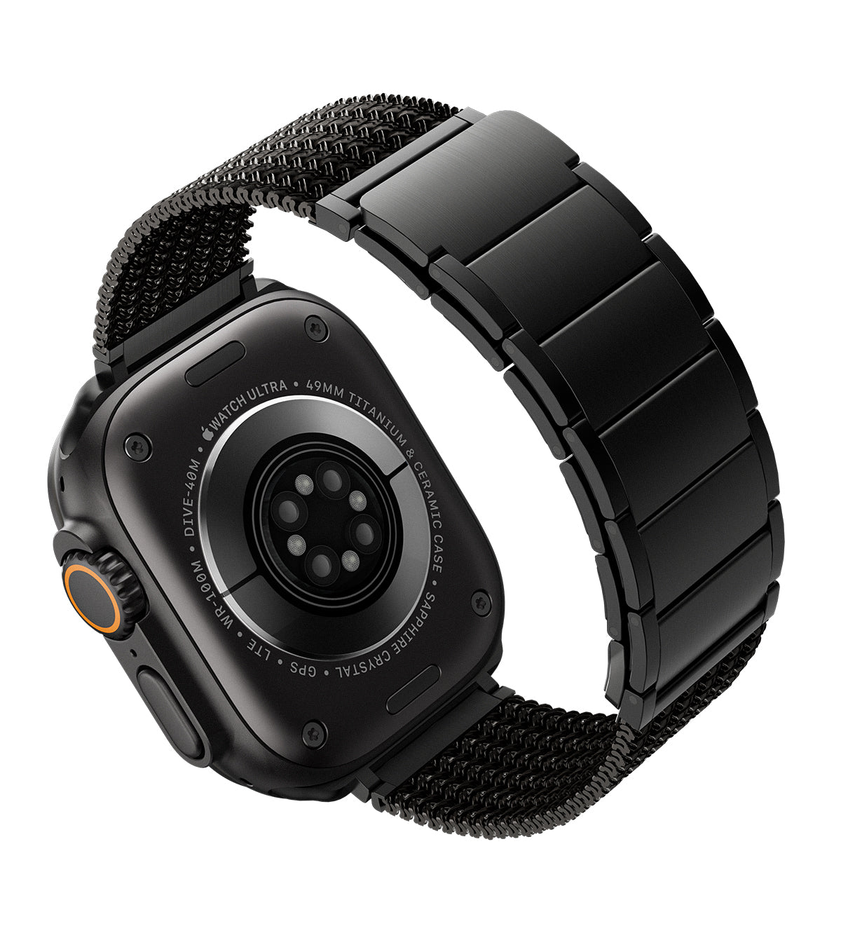 KUXIU Czarny stal nierdzewna magnetyczny pasek do Apple Watch