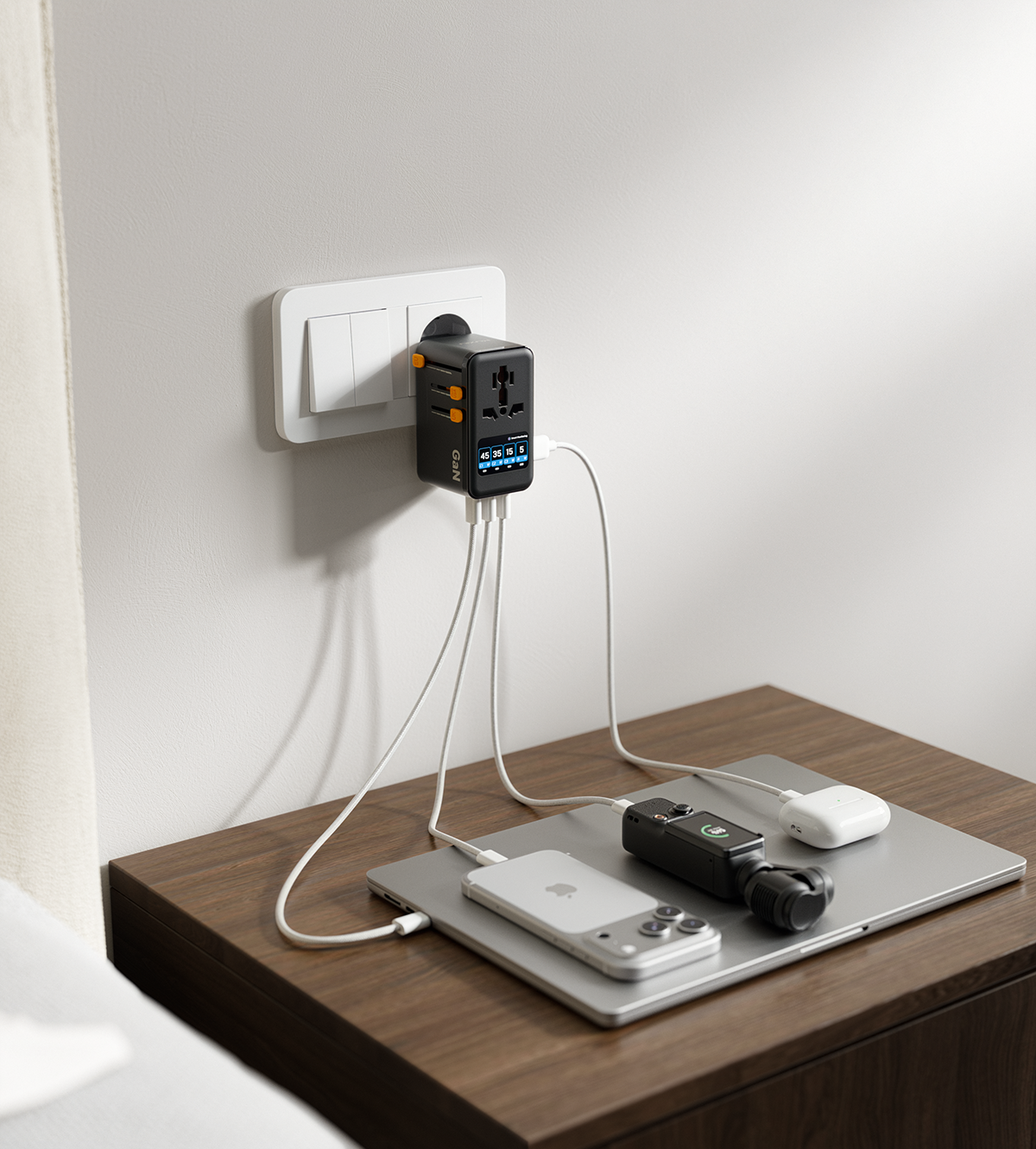 KUXIU 100W Universal Travel Adapter with Smart Display