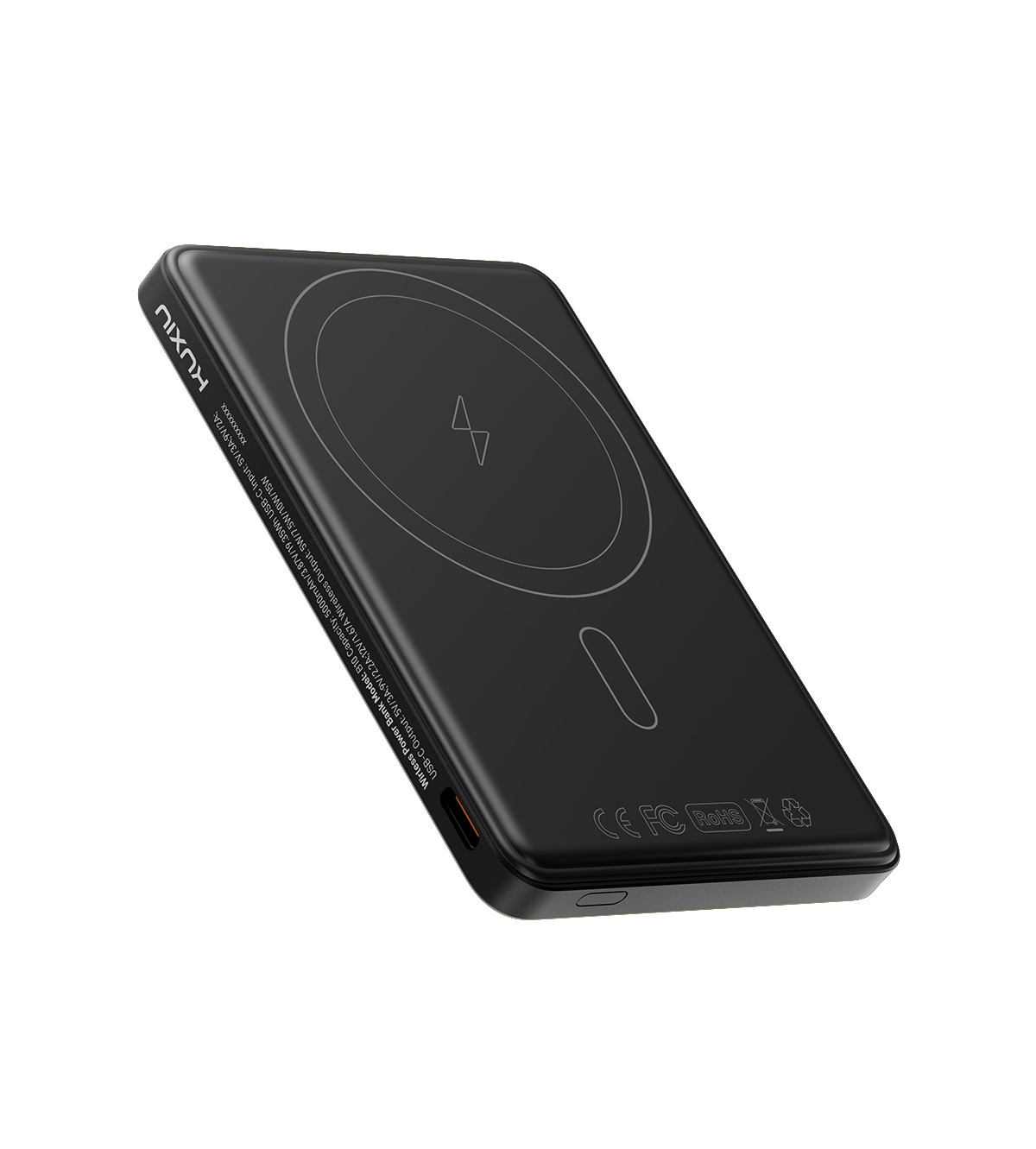 KUXIU B10 Ultra-Slim Magnetic Wireless Power Bank – Black