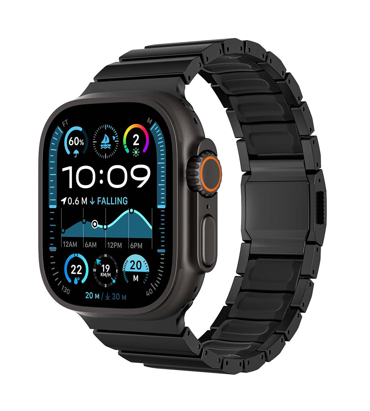 KUXIU Titanium Alloy Watch Band with Magnetic Clasp – Black