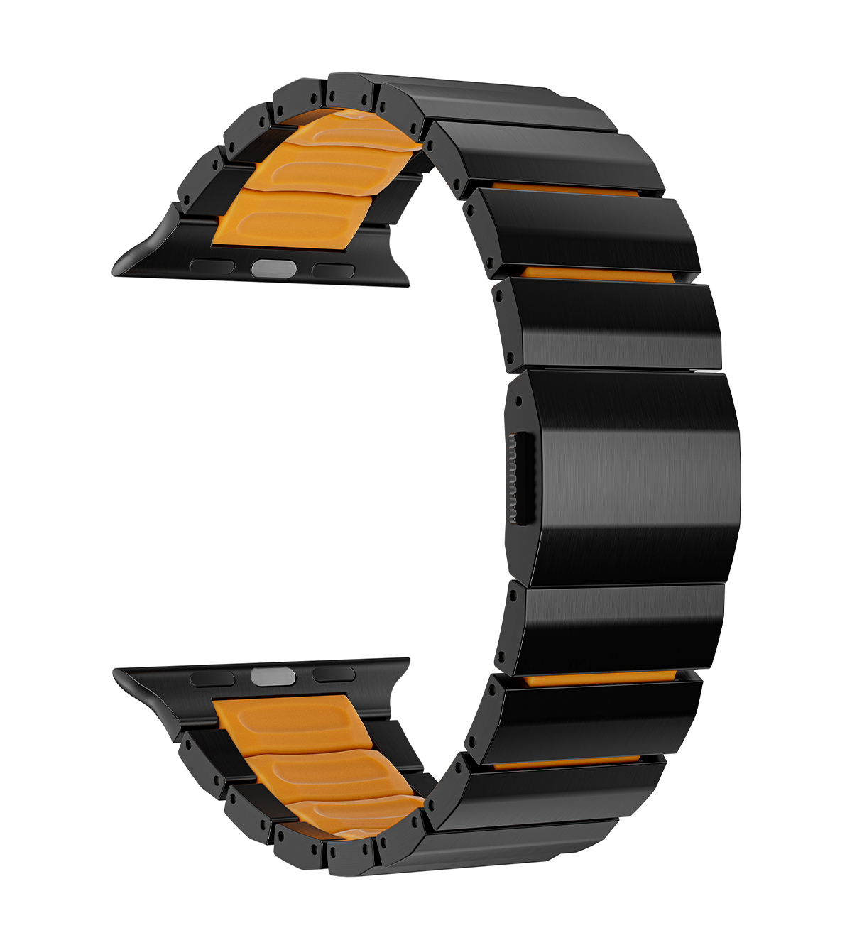 KUXIU Titanium Alloy Watch Band with Magnetic Clasp – Black & Orange