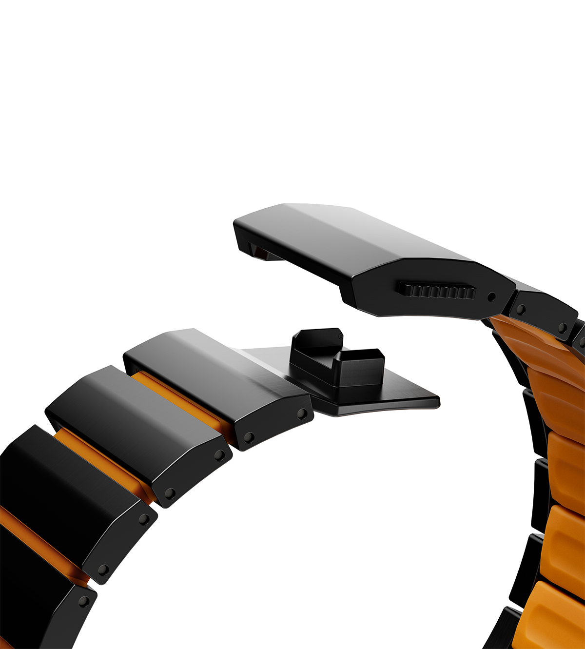 KUXIU Titanium Alloy Watch Band with Magnetic Clasp – Black & Orange
