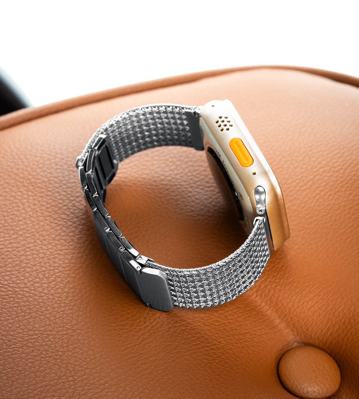 KUXIU Naturalna stal nierdzewna magnetyczna bransoleta do Apple Watch