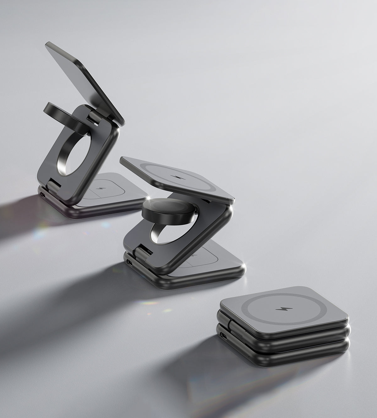 KUXIU X40 Soporte de Carga Plegable MagSafe 3 en 1 - Gris