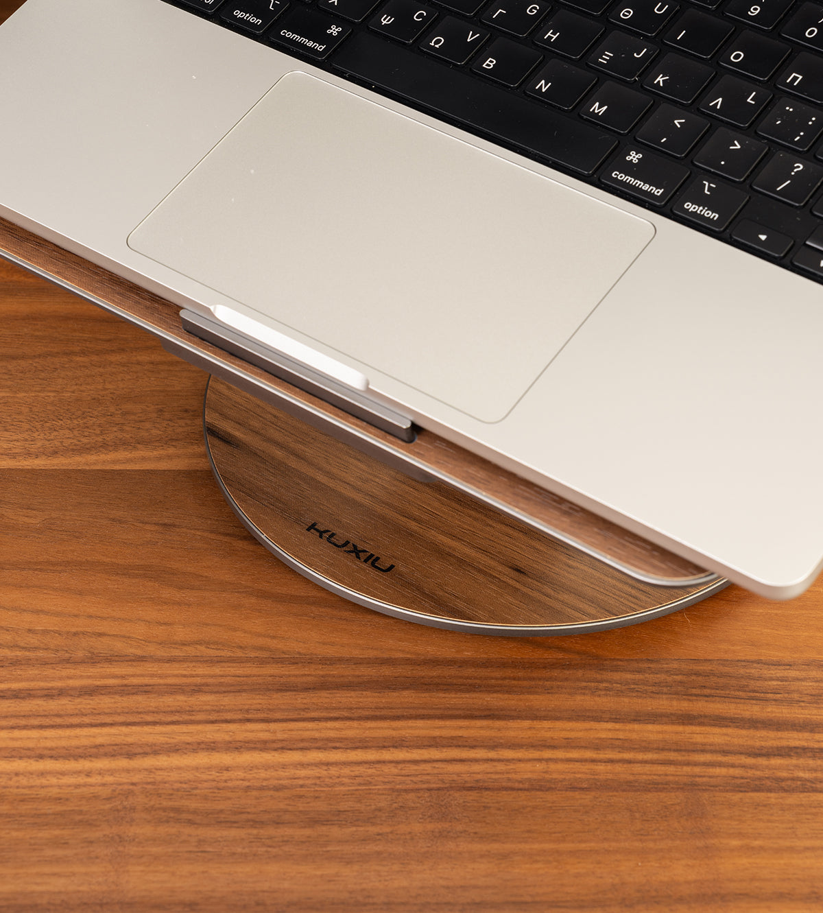 KUXIU X53 Supporto ergonomico per laptop con hub 8-in-1 integrato - Venatura del legno