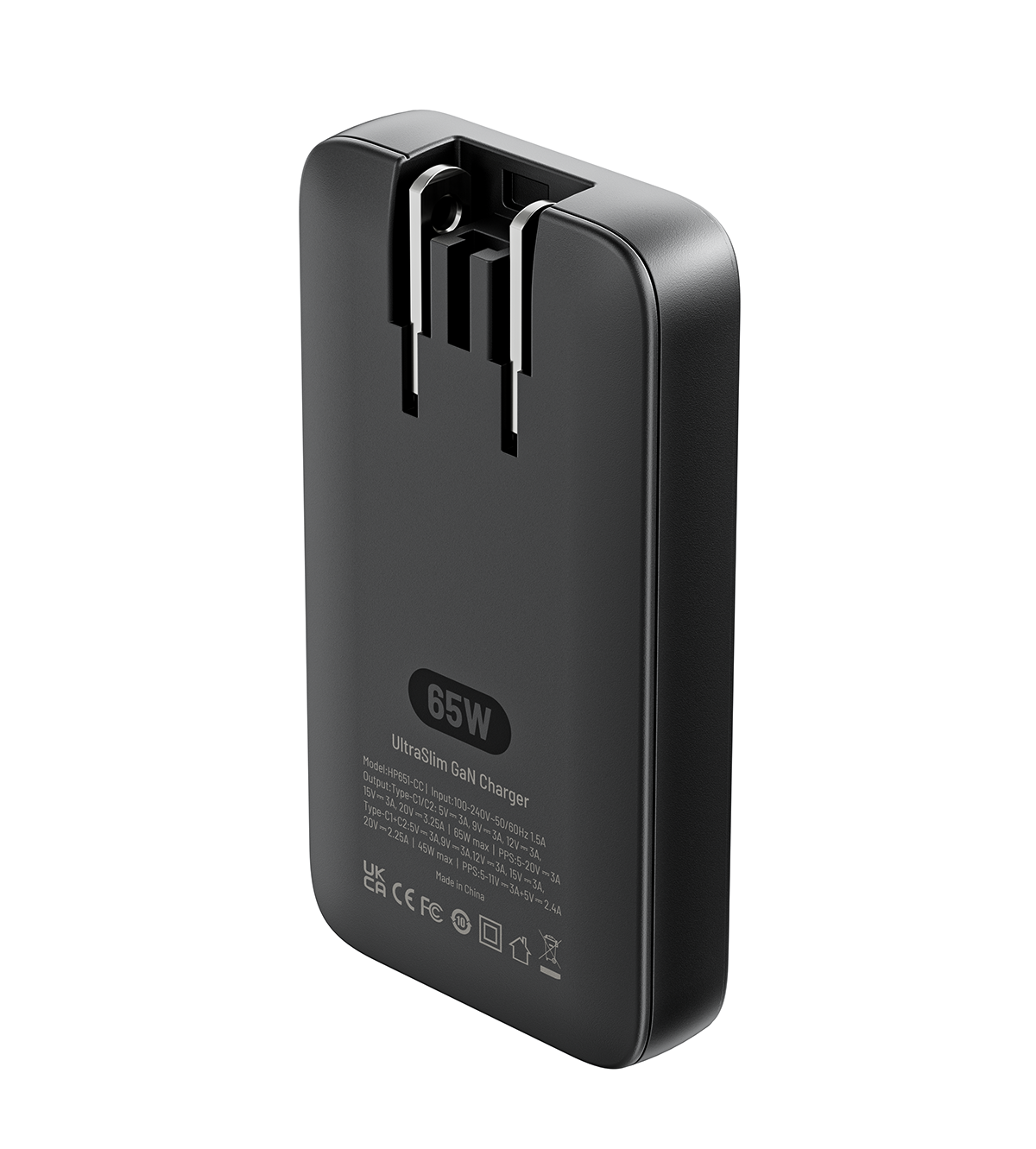 KUXIU 65W UltraSlim GaN Adapter – US Plug + EU & UK Plug Adapter Set