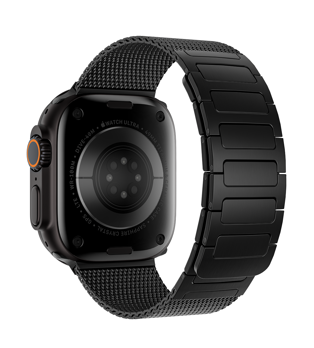 KUXIU Black Stainless Steel Magnetic Apple Watch Band
