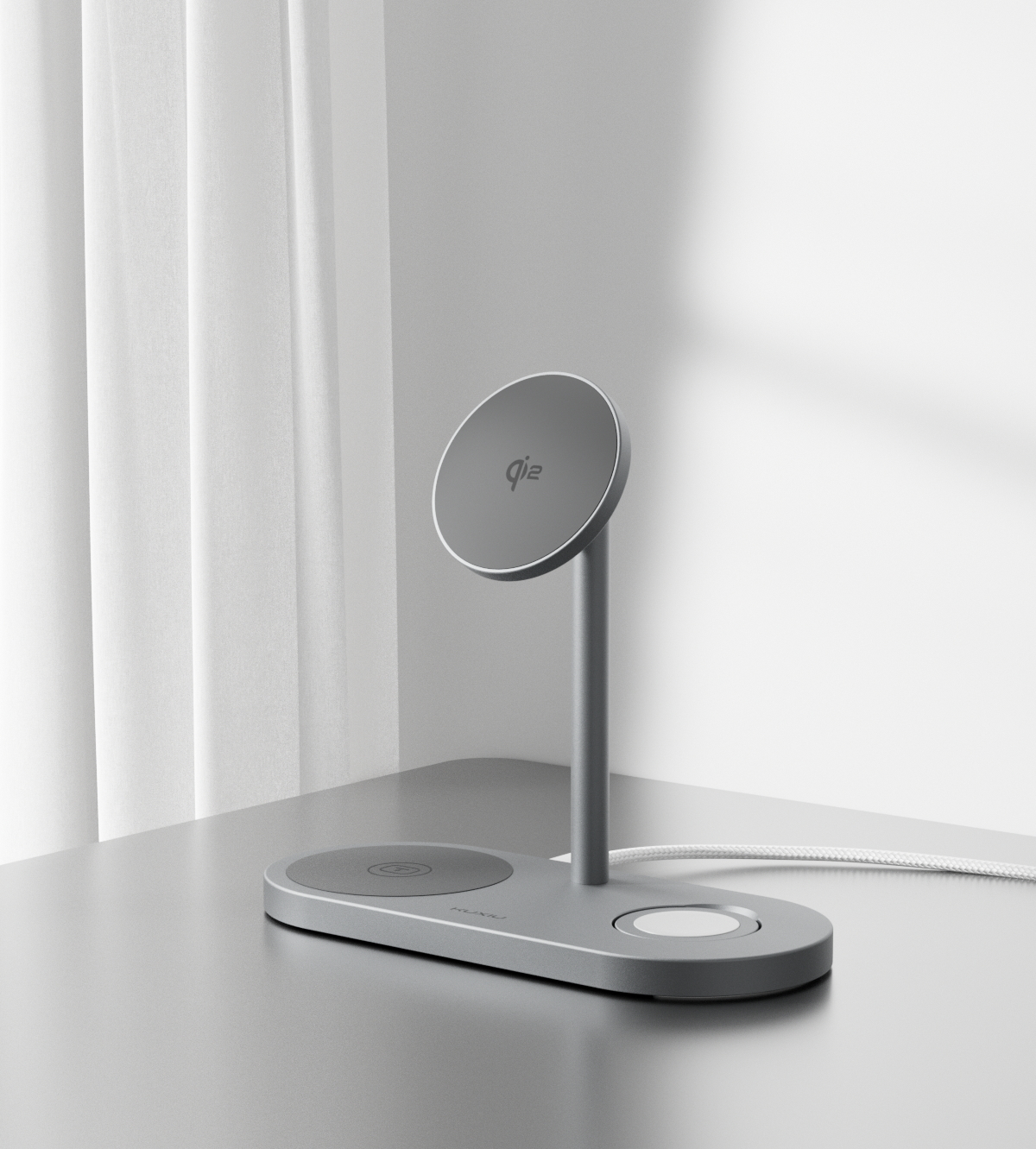 KUXIU X23Q Qi2 3-v-1 skládací magnetická bezdrátová nabíjecí stanice