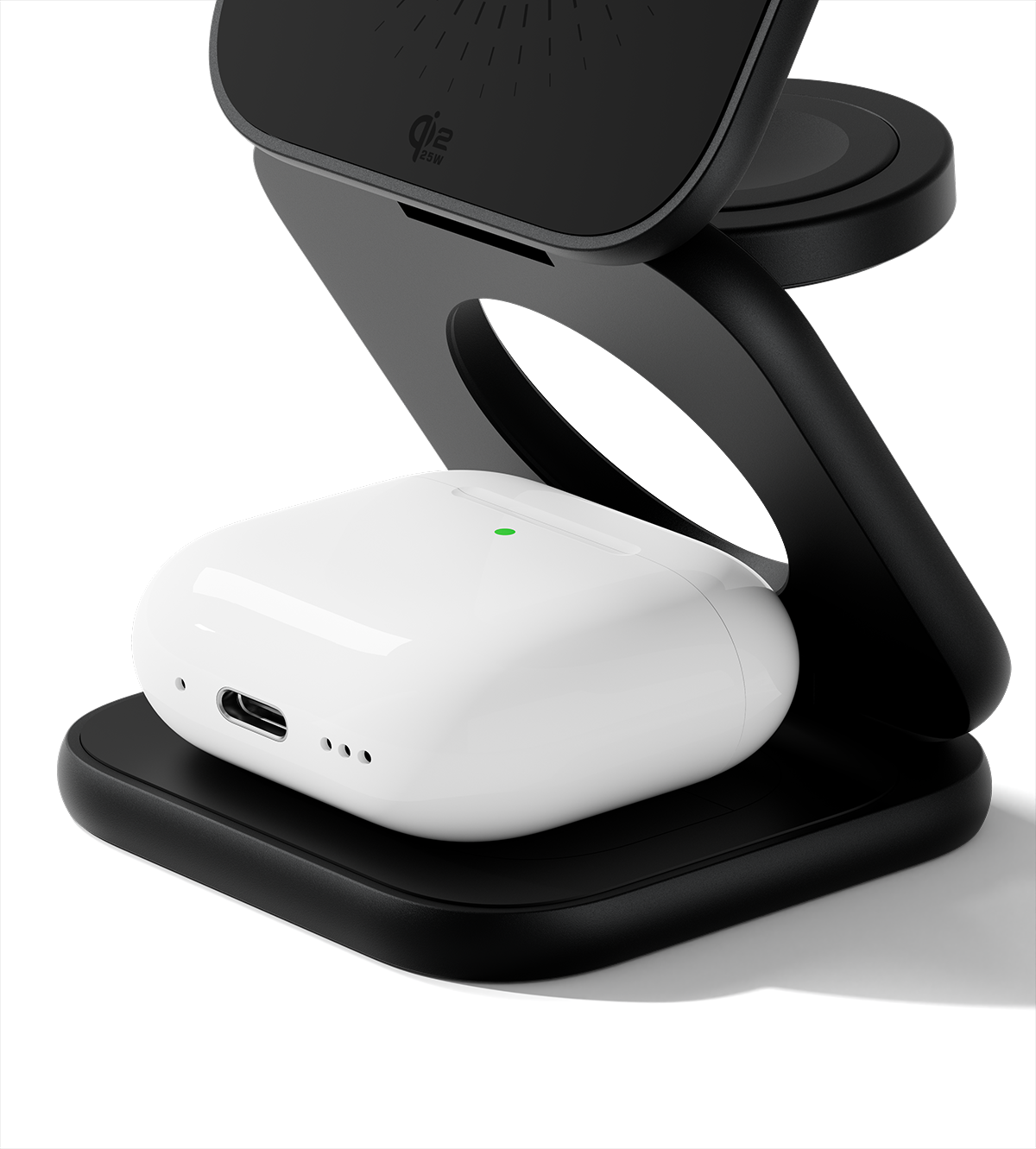 KUXIU X40 Turbo Qi2.2 Certified 25W 3-in-1 MagSafe Foldable Wireless Charging Stand - Black