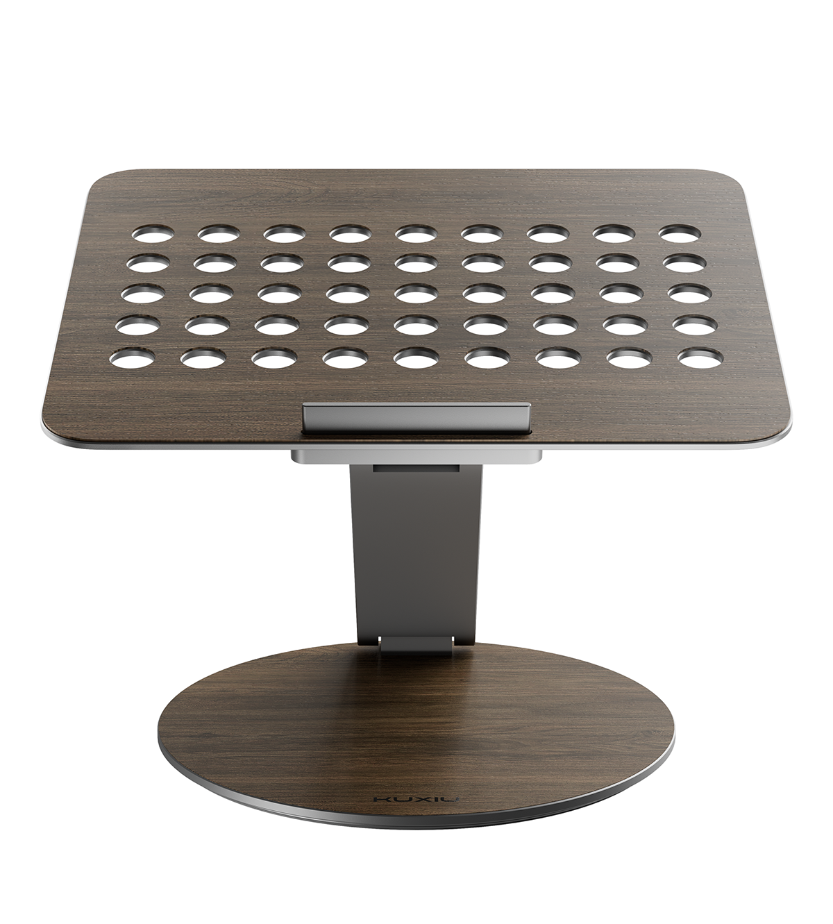 KUXIU X53 Supporto ergonomico per laptop con hub 8-in-1 integrato - Venatura del legno