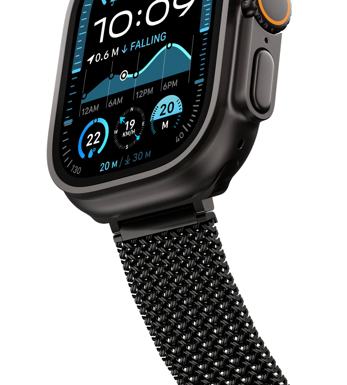 KUXIU Czarny stal nierdzewna magnetyczny pasek do Apple Watch