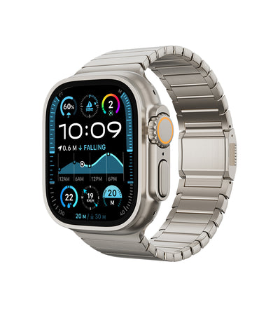 KUXIU Tali Apple Watch Magnetik Titanium Semula Jadi