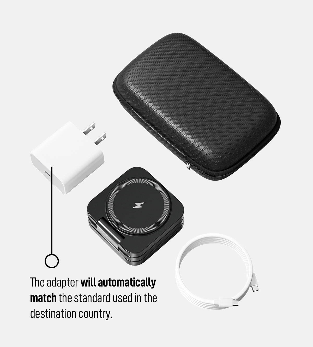 KUXIU X55 Caricabatterie wireless magnetico pieghevole 3 in 1 e supporto