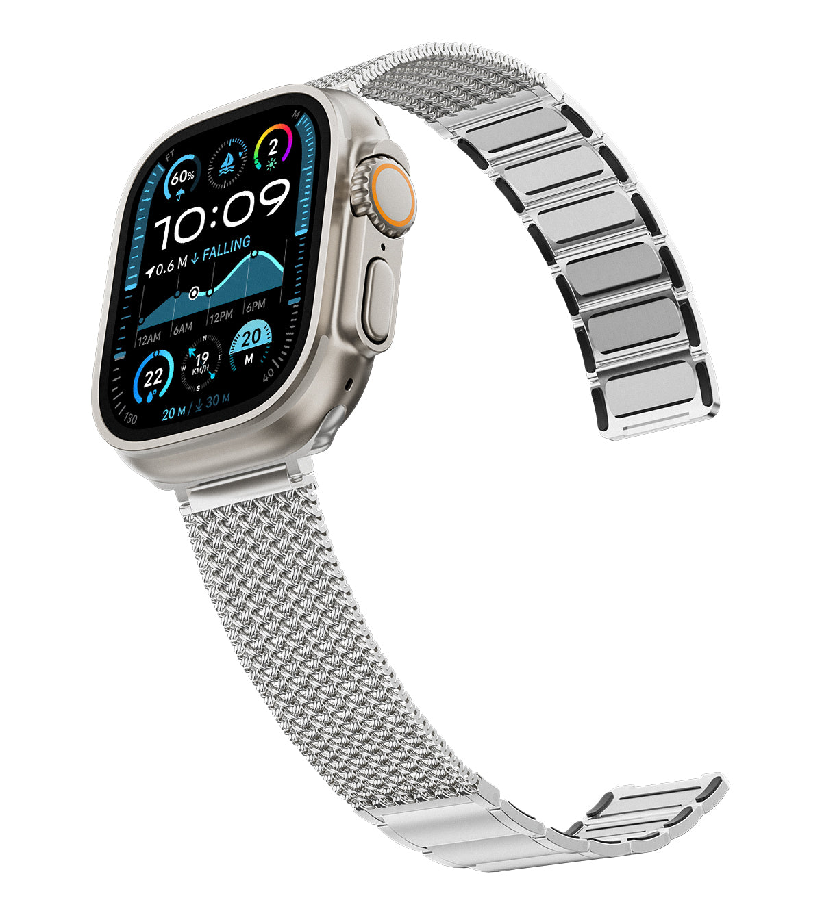 KUXIU Naturalna stal nierdzewna magnetyczna bransoleta do Apple Watch