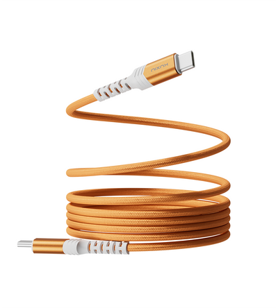 KUXIU 240W 4.92/1.5m Magnetic Auto-Coiling Cable - Cosmic Orange