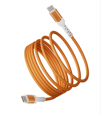 KUXIU 240W 4.92/1.5m Magnetic Auto-Coiling Cable - Cosmic Orange