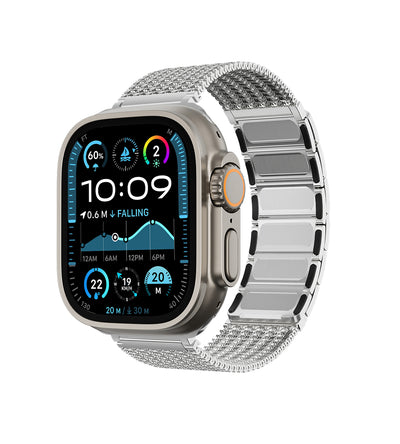 KUXIU Naturalna stal nierdzewna magnetyczna bransoleta do Apple Watch