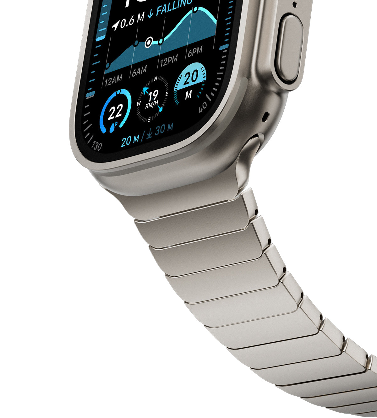 KUXIU Tali Apple Watch Magnetik Titanium Semula Jadi