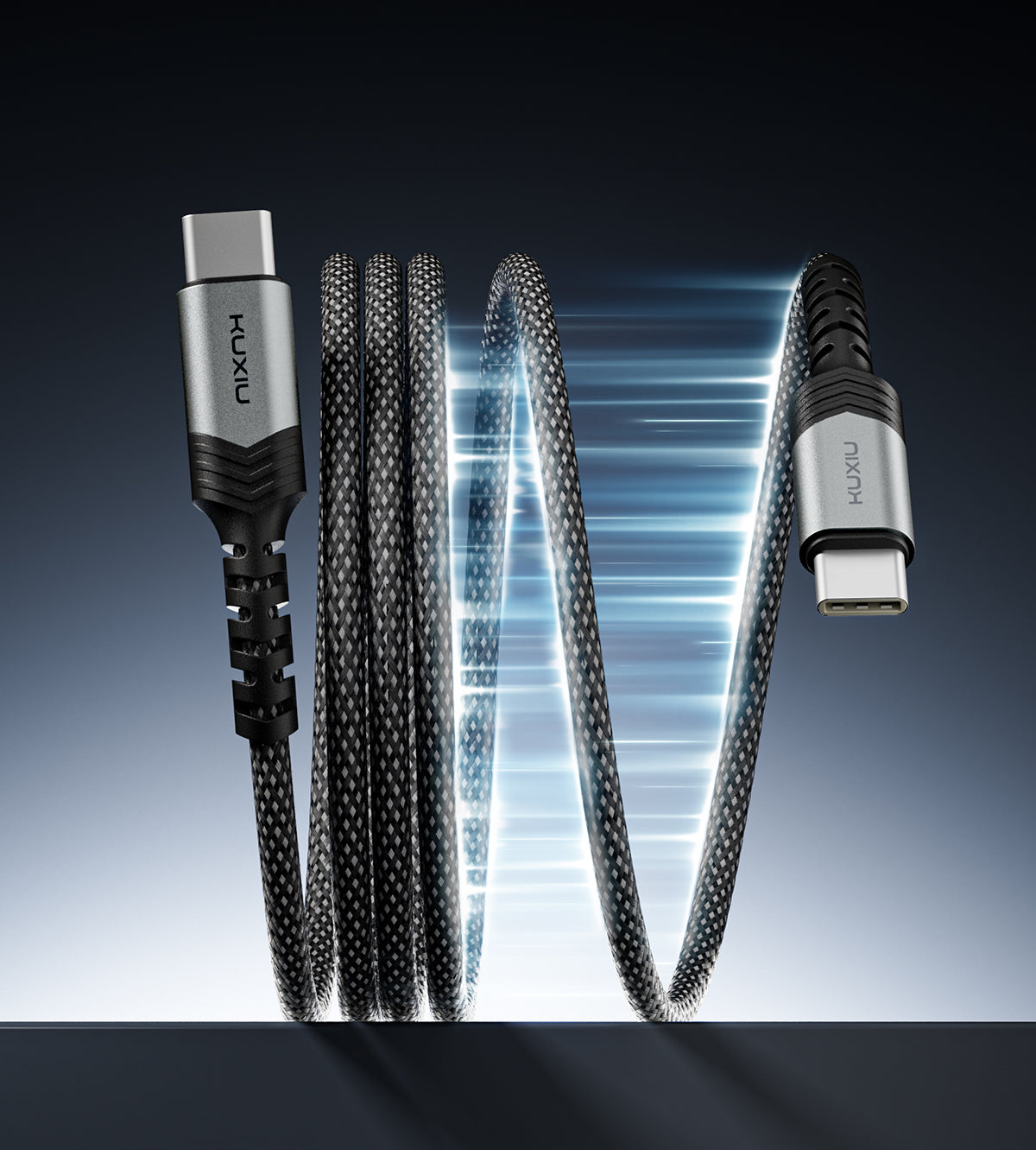 KUXIU Cable magnético autoenrollable de 240W (USB-C a USB-C)