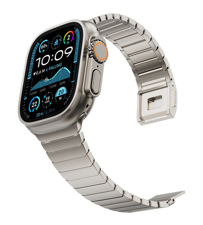 KUXIU Tali Apple Watch Magnetik Titanium Semula Jadi
