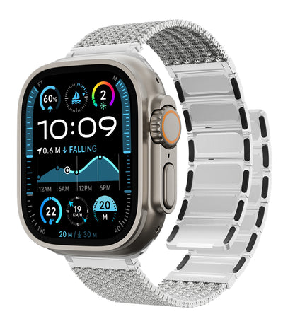 KUXIU Naturalna stal nierdzewna magnetyczna bransoleta do Apple Watch