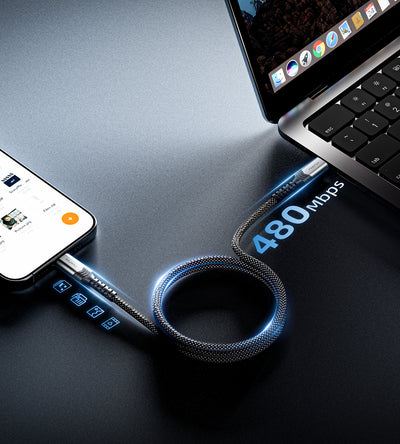 KUXIU Magnetyczny samopowijający się kabel 240W (USB-C do USB-C)
