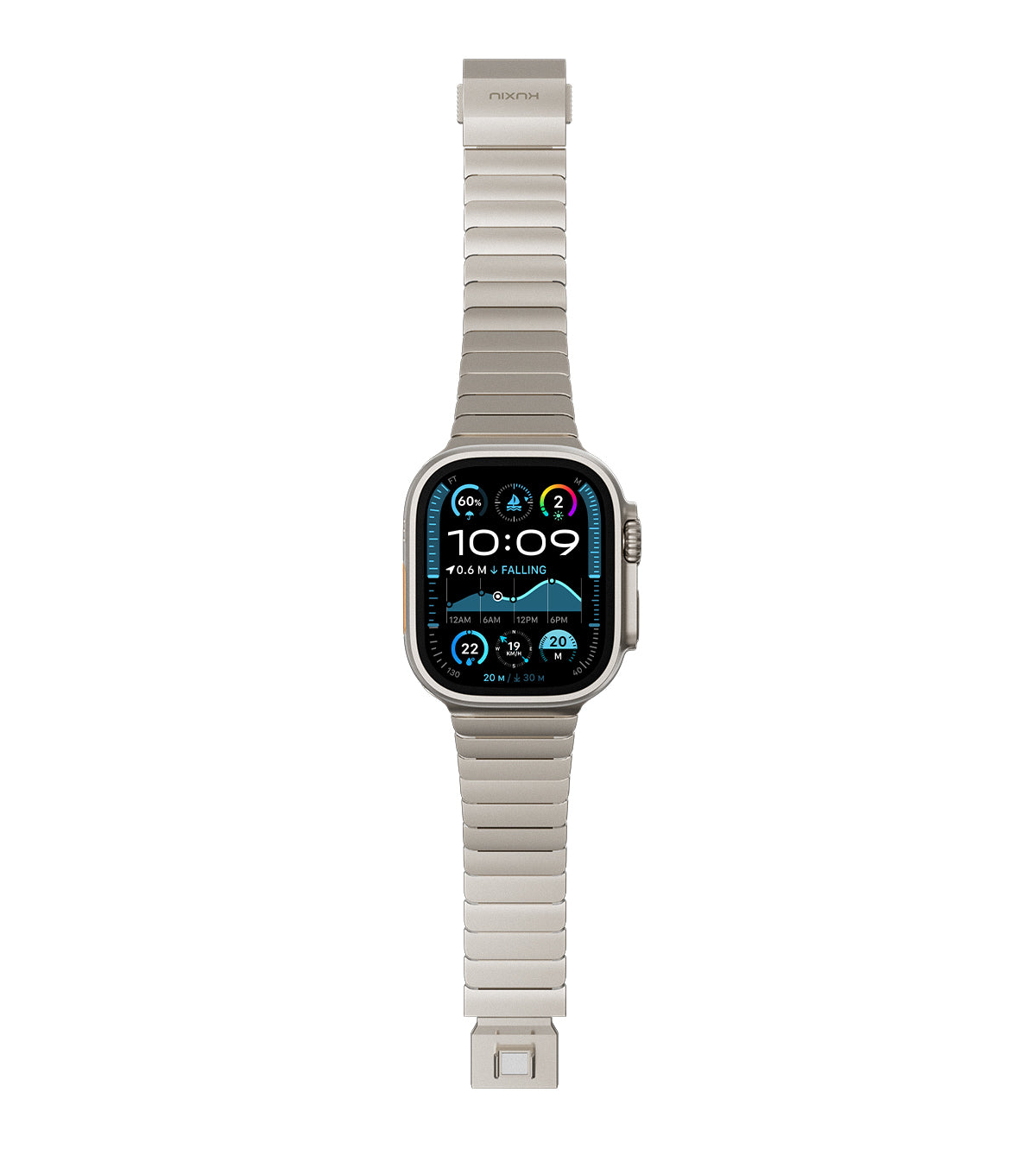 KUXIU Tali Apple Watch Magnetik Titanium Semula Jadi