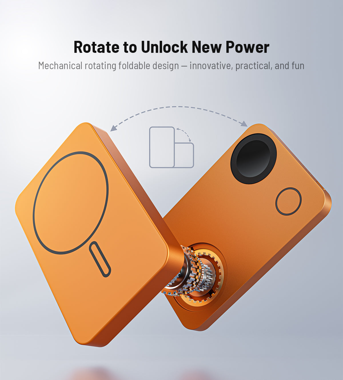 KUXIU K1 Ultra 3v1 MagSafe bezdrátová powerbanka 10000mAh s rychlým nabíjením 25W - Kosmická Oranžová