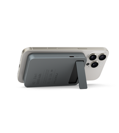 KUXIU K2 3-in-1 MagSafe Powerbank mit Qi2 15W Schnellladung - Grau