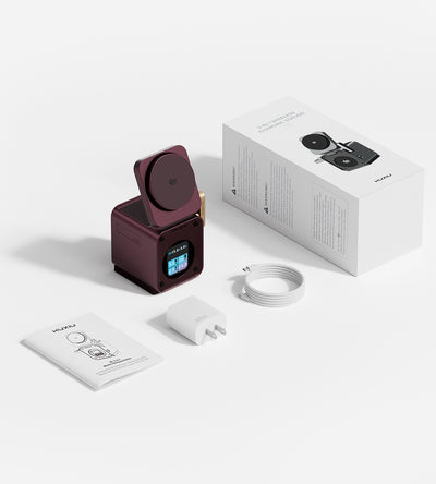 KUXIU D5 Qi2.2 25W 3-i-1 trådløs opladningsstation - bordeaux