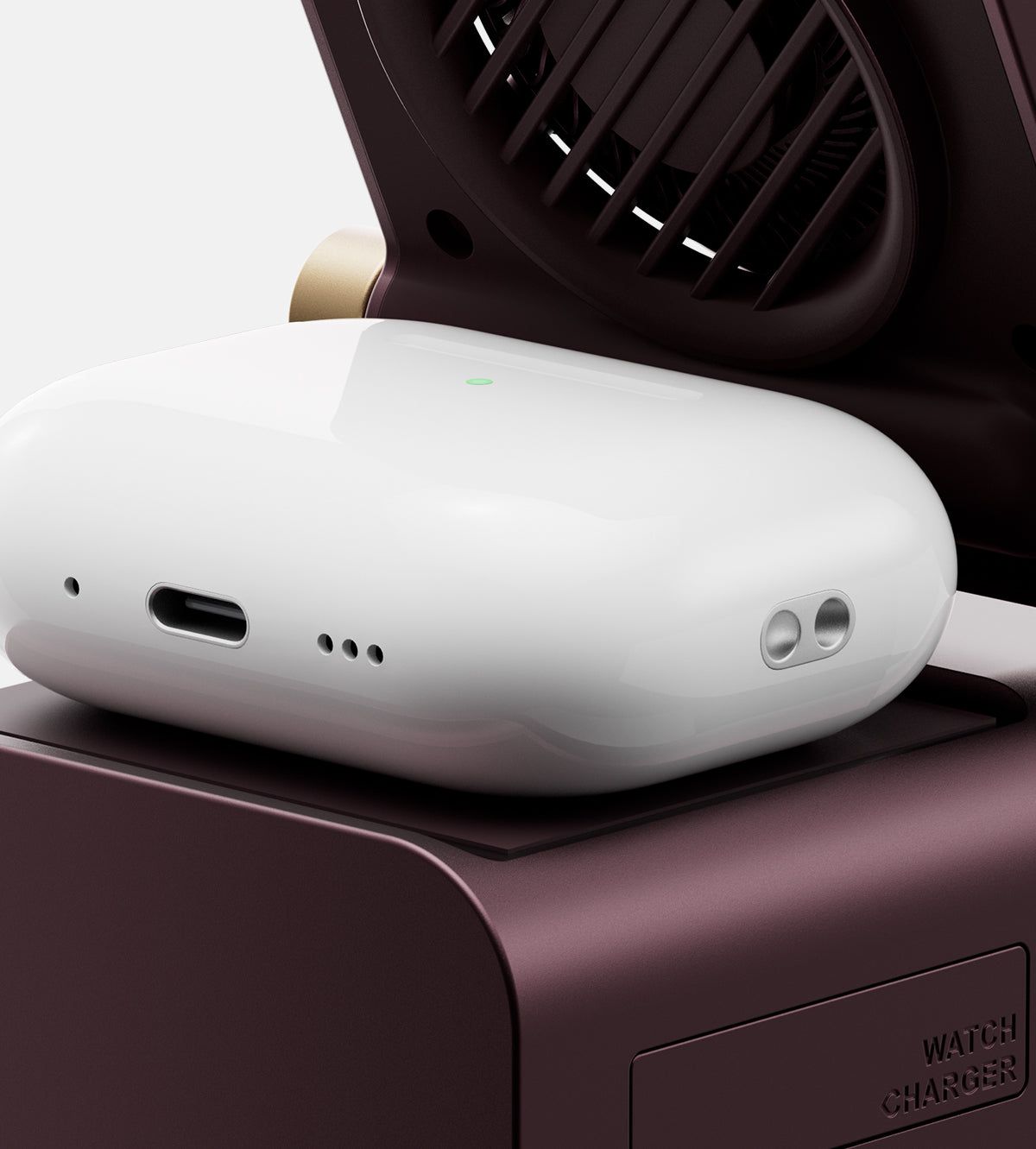 KUXIU D5 Qi2.2 25W 3-i-1 trådløs opladningsstation - bordeaux