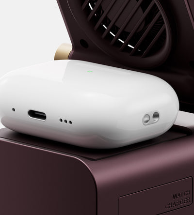 KUXIU D5 Qi2.2 25W 3-i-1 trådløs opladningsstation - bordeaux