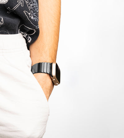 KUXIU Black Titanium Magnetic Apple Watch Band