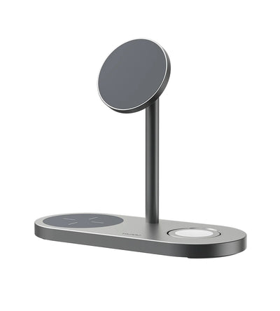 KUXIU X23 Pro 3-in-1 MagSafe 듀얼코어 고속 충전 스탠드 - 그레이