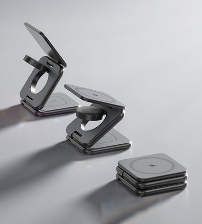KUXIU X40 Soporte de Carga Plegable MagSafe 3 en 1 - Gris