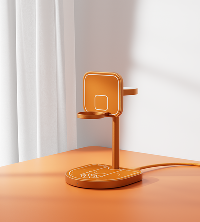 KUXIU X85 Turbo Qi2.2 25W 3-in-1 Creative Wireless Charging Station - Orange