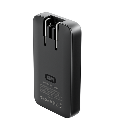 KUXIU 65W UltraSlim GaN Adapter – US Plug + EU & UK Plug Adapter Set
