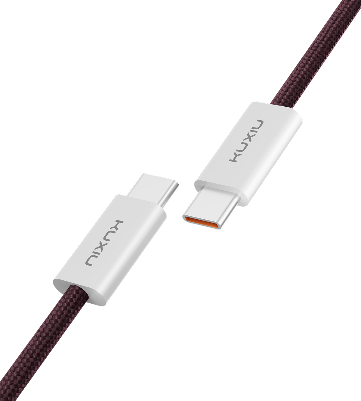 KUXIU 240W 4.92/1.5m magnetisk kabel med automatisk oprulning - bordeaux