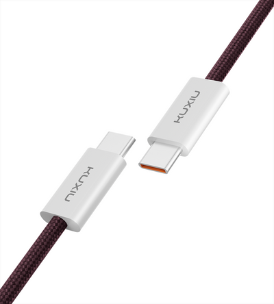 KUXIU 240W 4.92/1.5m magnetisk kabel med automatisk oprulning - bordeaux