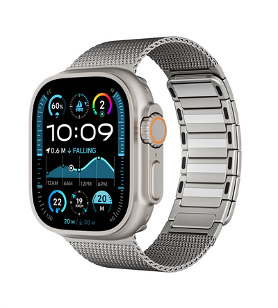 KUXIU Negro Banda Magnética de Acero Inoxidable para Apple Watch