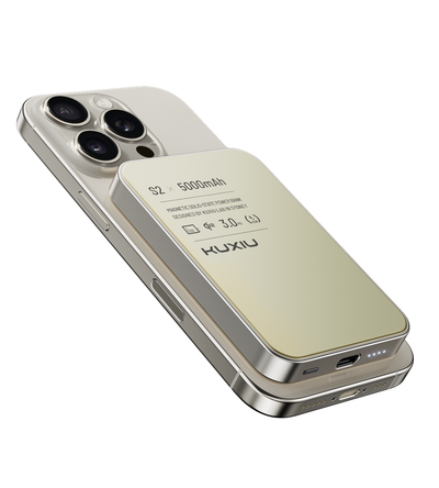 KUXIU S2 Qi2 5000mAh MagSafe Solid-State Power Bank - Natural titanium
