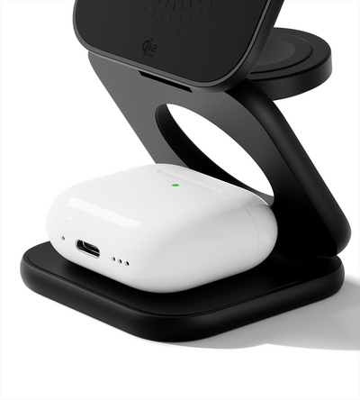 KUXIU X40 Turbo Qi2.2 Certified 25W 3-in-1 MagSafe Foldable Wireless Charging Stand  - Black