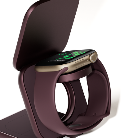 KUXIU X40 Turbo Qi2.2 Certified 25W 3-in-1 MagSafe Foldable Wireless Charging Stand  - Burgundy