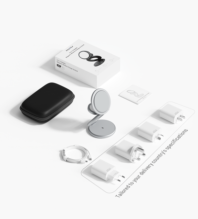 KUXIU X63 faltbare magnetische 3-in-1-MagSafe-Ladestation – Silber