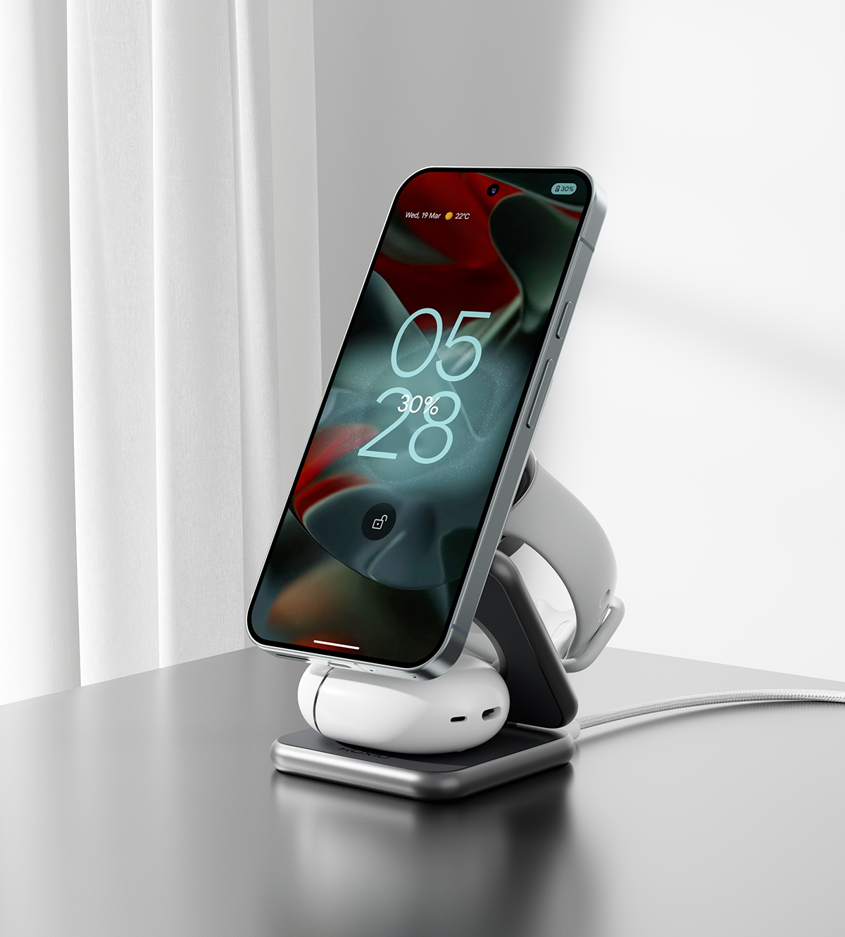 KUXIU X40G 3-in-1 Foldable Charging Stand for Google Devices