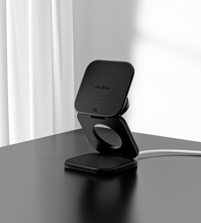 KUXIU X40 Turbo Qi2.2 Certified 25W 3-in-1 MagSafe Foldable Wireless Charging Stand  - Black