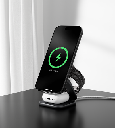 KUXIU X40 Turbo Qi2.2 Certified 25W 3-in-1 MagSafe Foldable Wireless Charging Stand  - Black